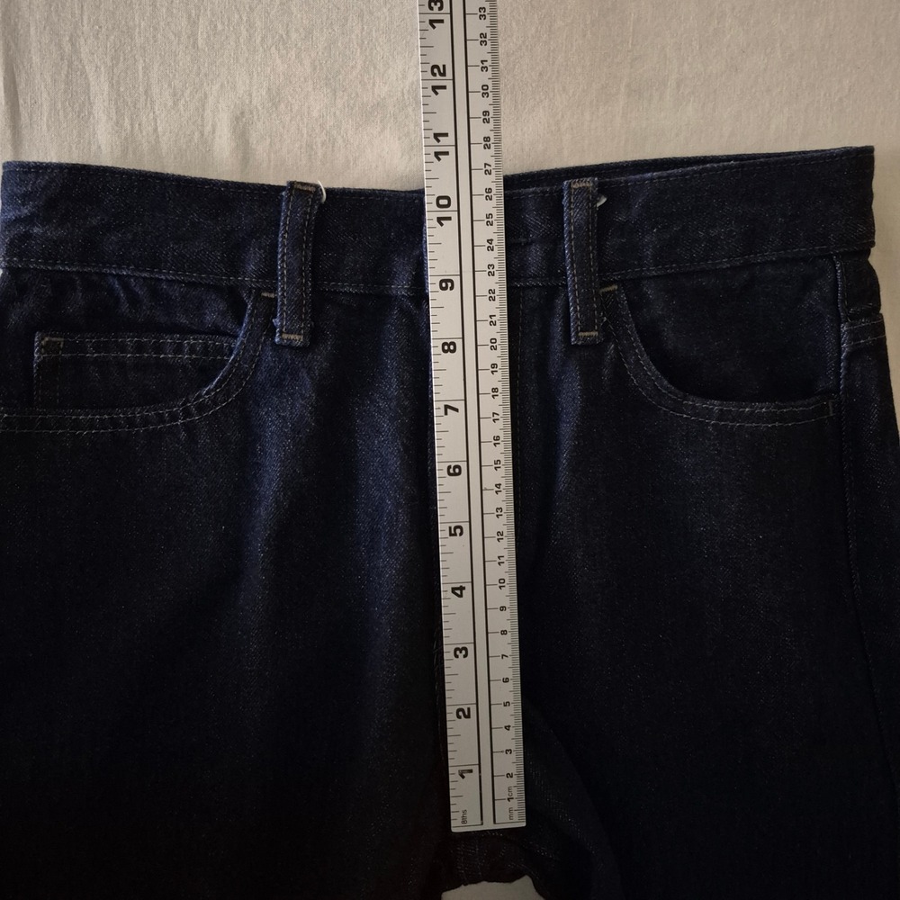 JW Anderson x Uniqlo Indigo Straight Leg Jeans 24x31 High Rise Dark Wash Denim - Picture 8 of 10